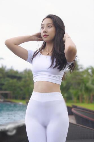 图片[2]-白色瑜伽裤柔情女孩 J1406 554P2V-21.1GB-艾米图库